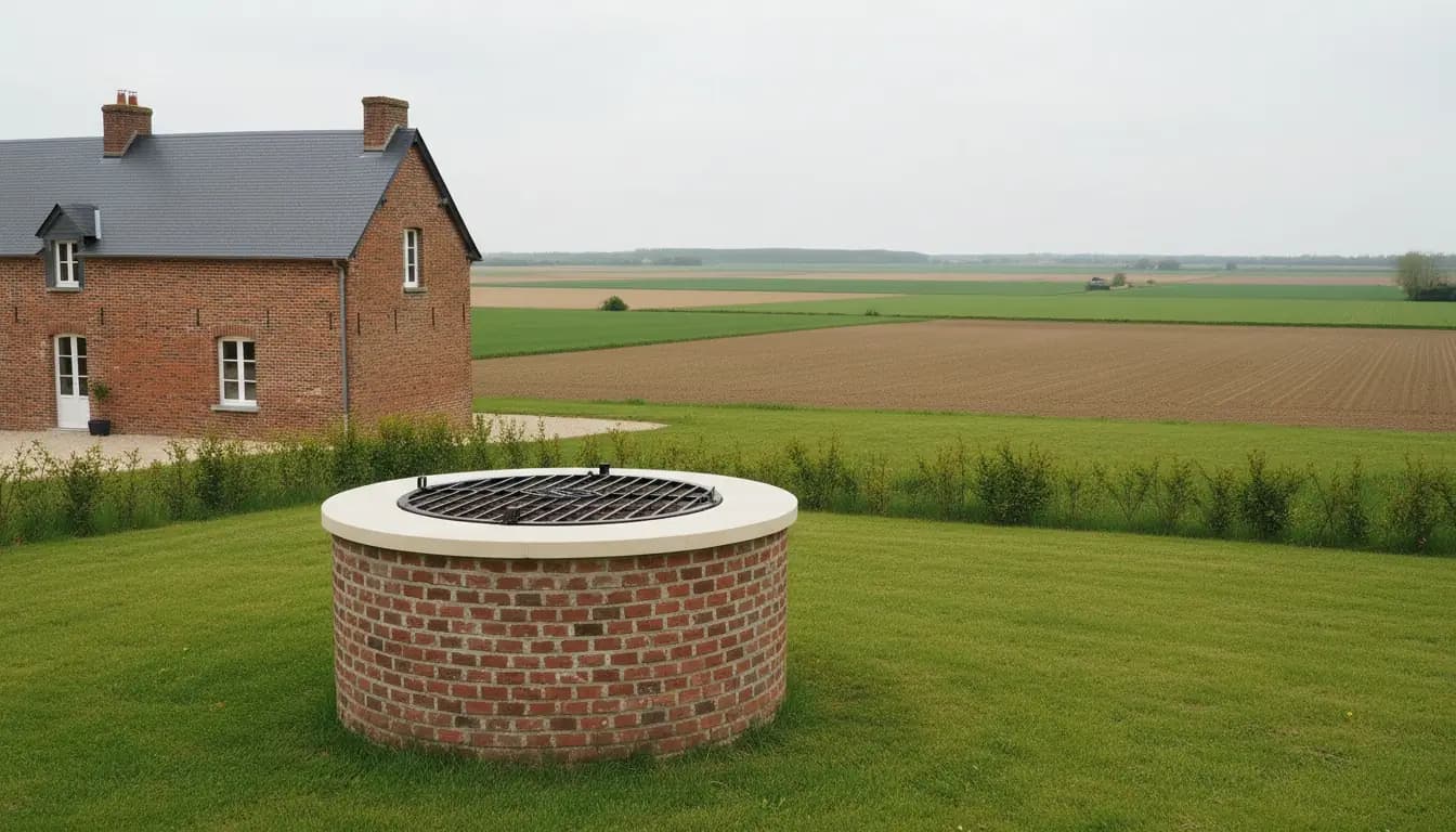 Puits dans un jardin dans le Pas-de-Calais